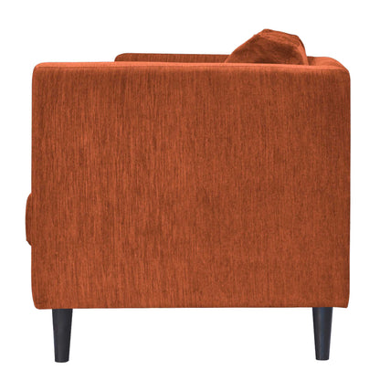 Royce Cushion Back Fabric Sofa - Dark Orange