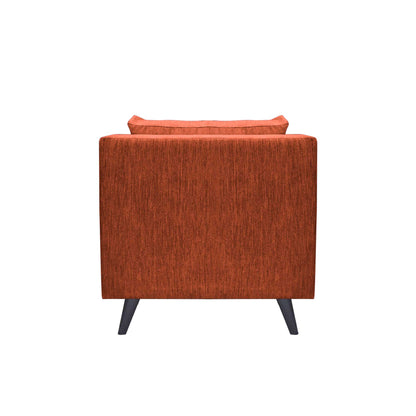 Royce Cushion Back Fabric Sofa - Dark Orange