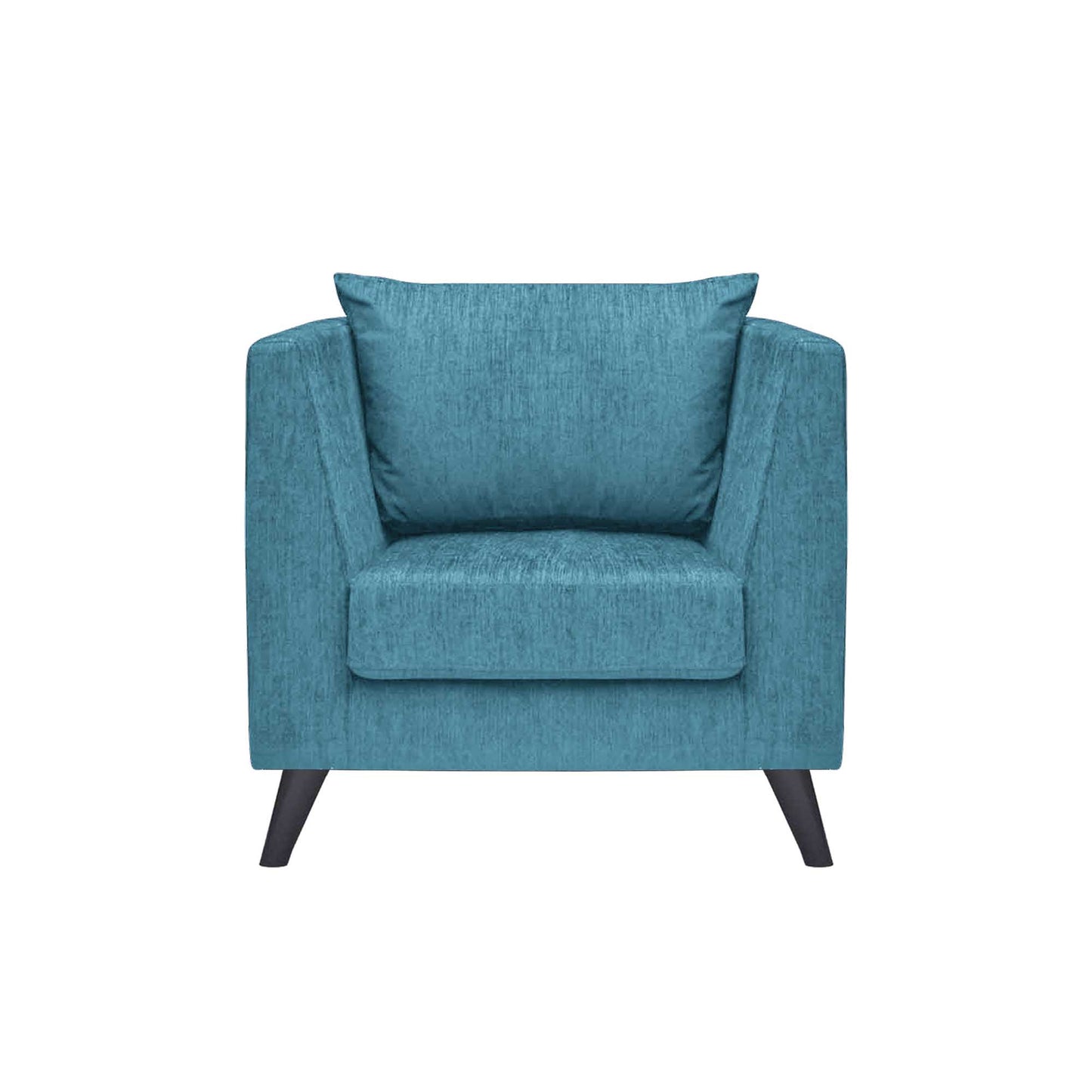 Royce Cushion Back Fabric Sofa - Teal  Blue