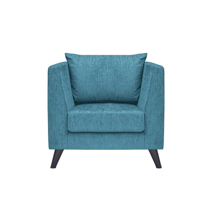 Royce Cushion Back Fabric Sofa - Teal  Blue