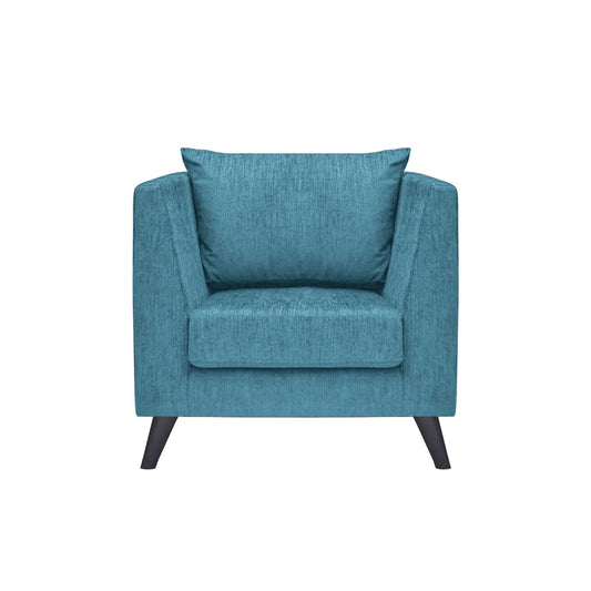 Royce Cushion Back Fabric Sofa - Teal  Blue