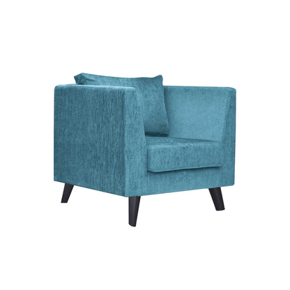 Royce Cushion Back Fabric Sofa - Teal  Blue