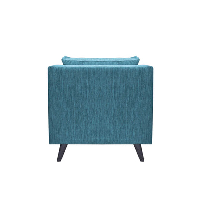 Royce Cushion Back Fabric Sofa - Teal  Blue