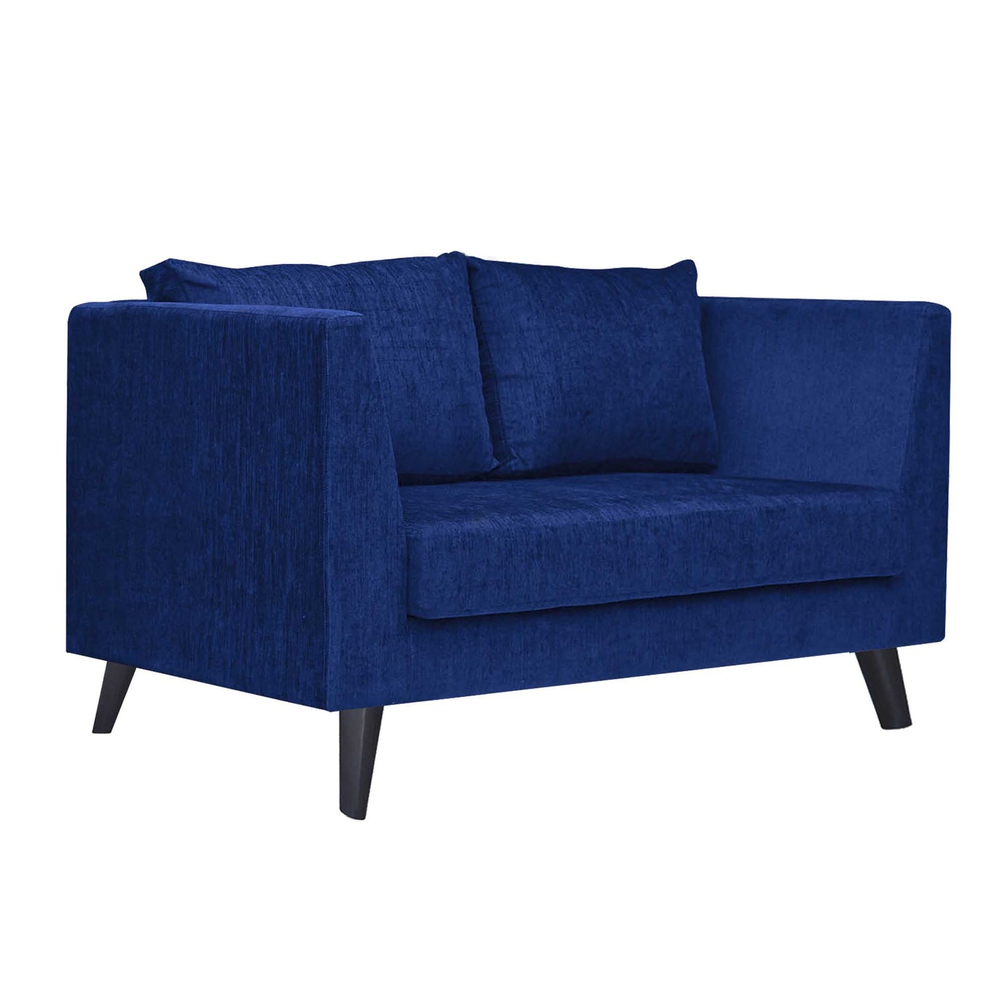 Royce Cushion Back Fabric Sofa - Navy Blue