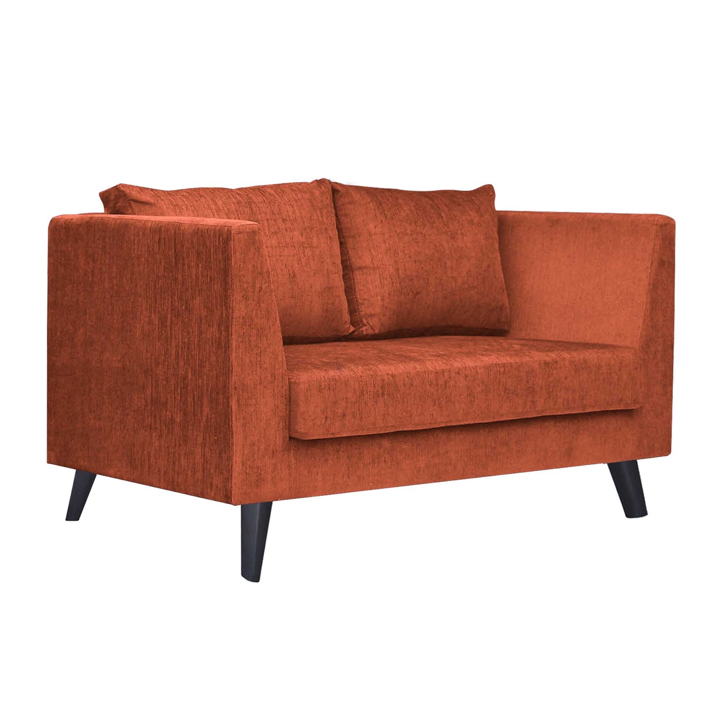 Royce Cushion Back Fabric Sofa - Dark Orange