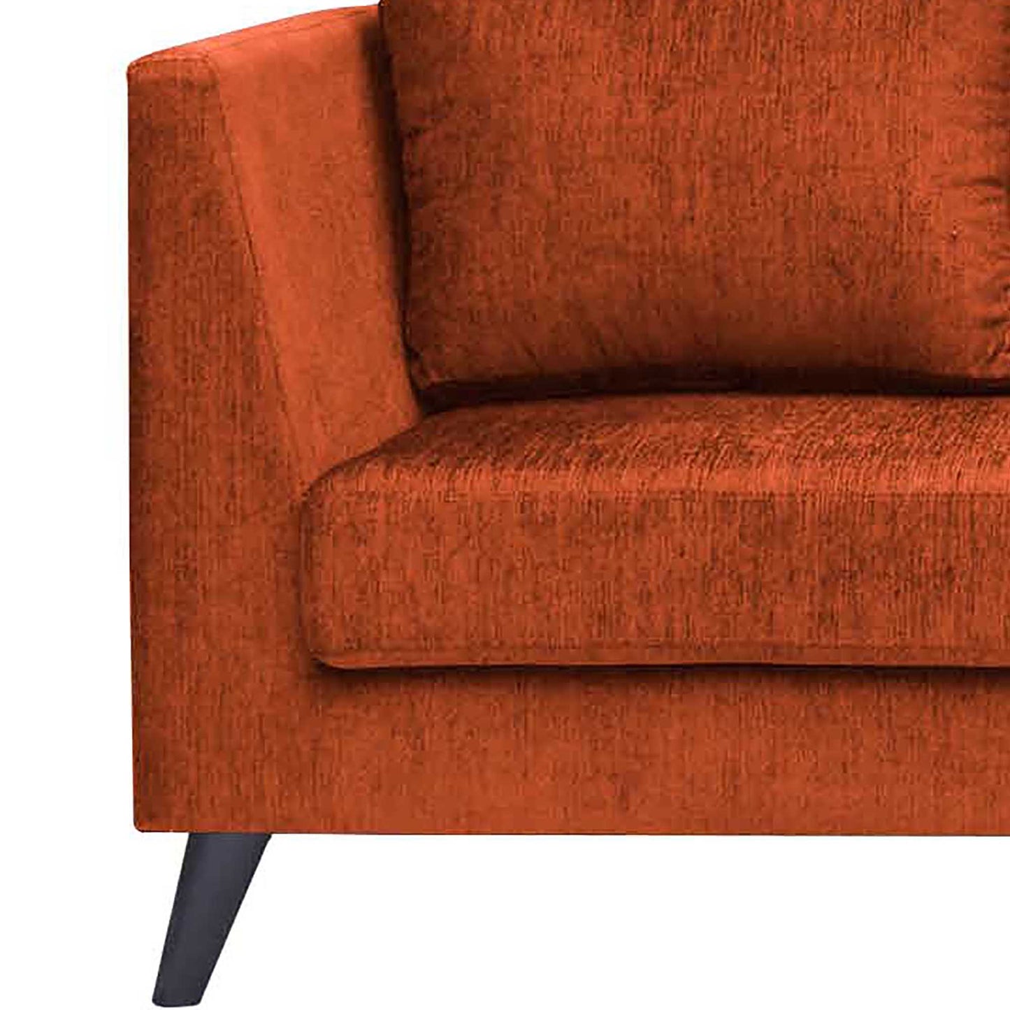 Royce Cushion Back Fabric Sofa - Dark Orange