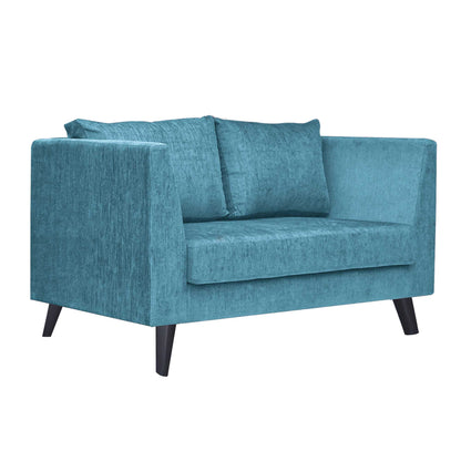 Royce Cushion Back Fabric Sofa - Teal  Blue