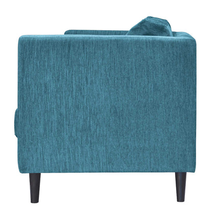 Royce Cushion Back Fabric Sofa - Teal  Blue