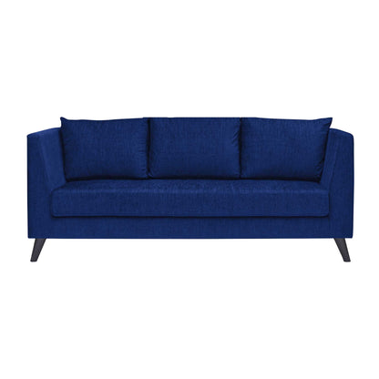 Royce Cushion Back Fabric Sofa - Navy Blue