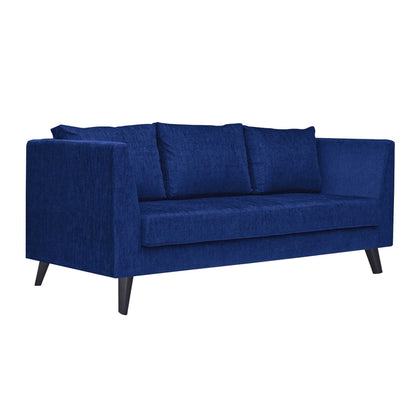 Royce Cushion Back Fabric Sofa - Navy Blue