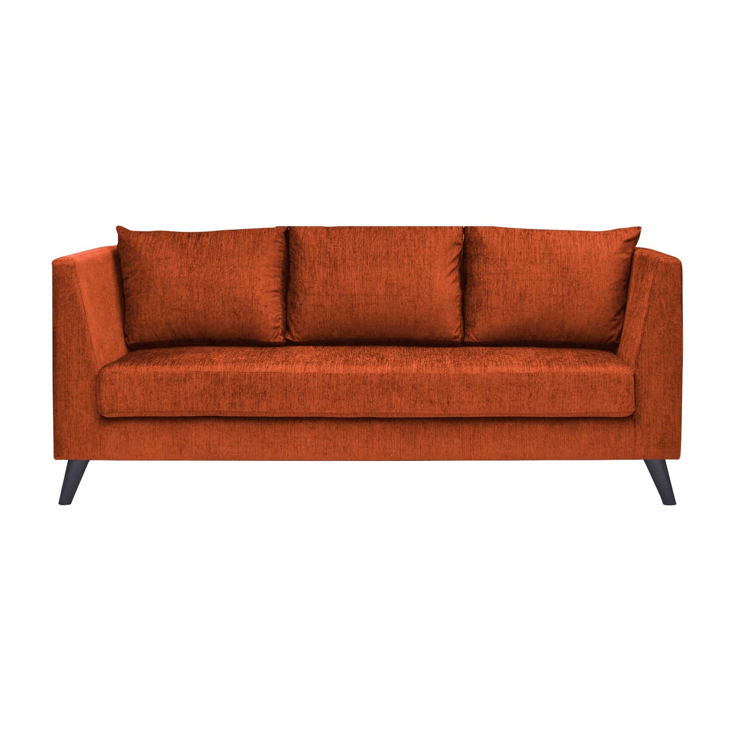 Royce Cushion Back Fabric Sofa - Dark Orange