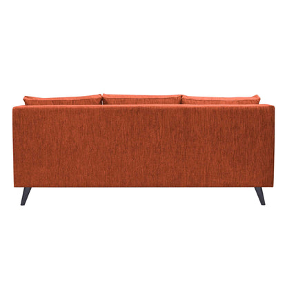 Royce Cushion Back Fabric Sofa - Dark Orange