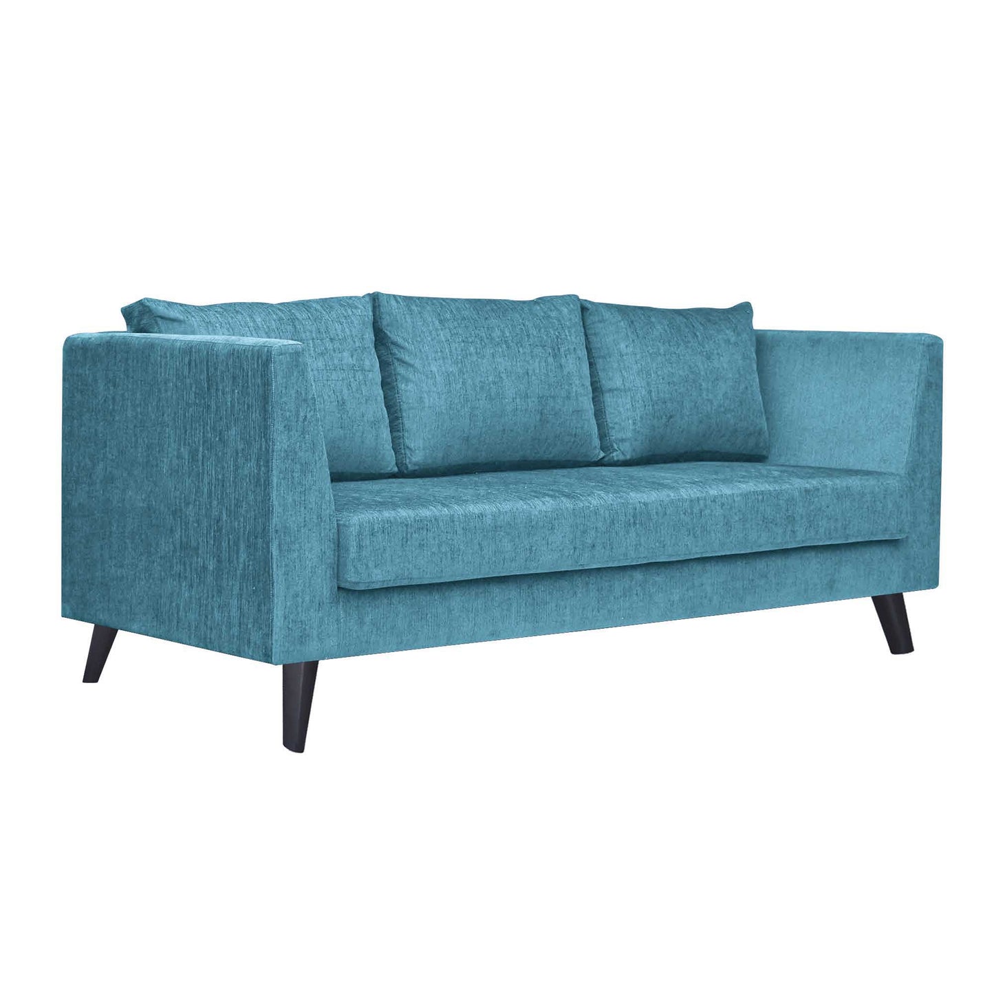 Royce Cushion Back Fabric Sofa - Teal  Blue