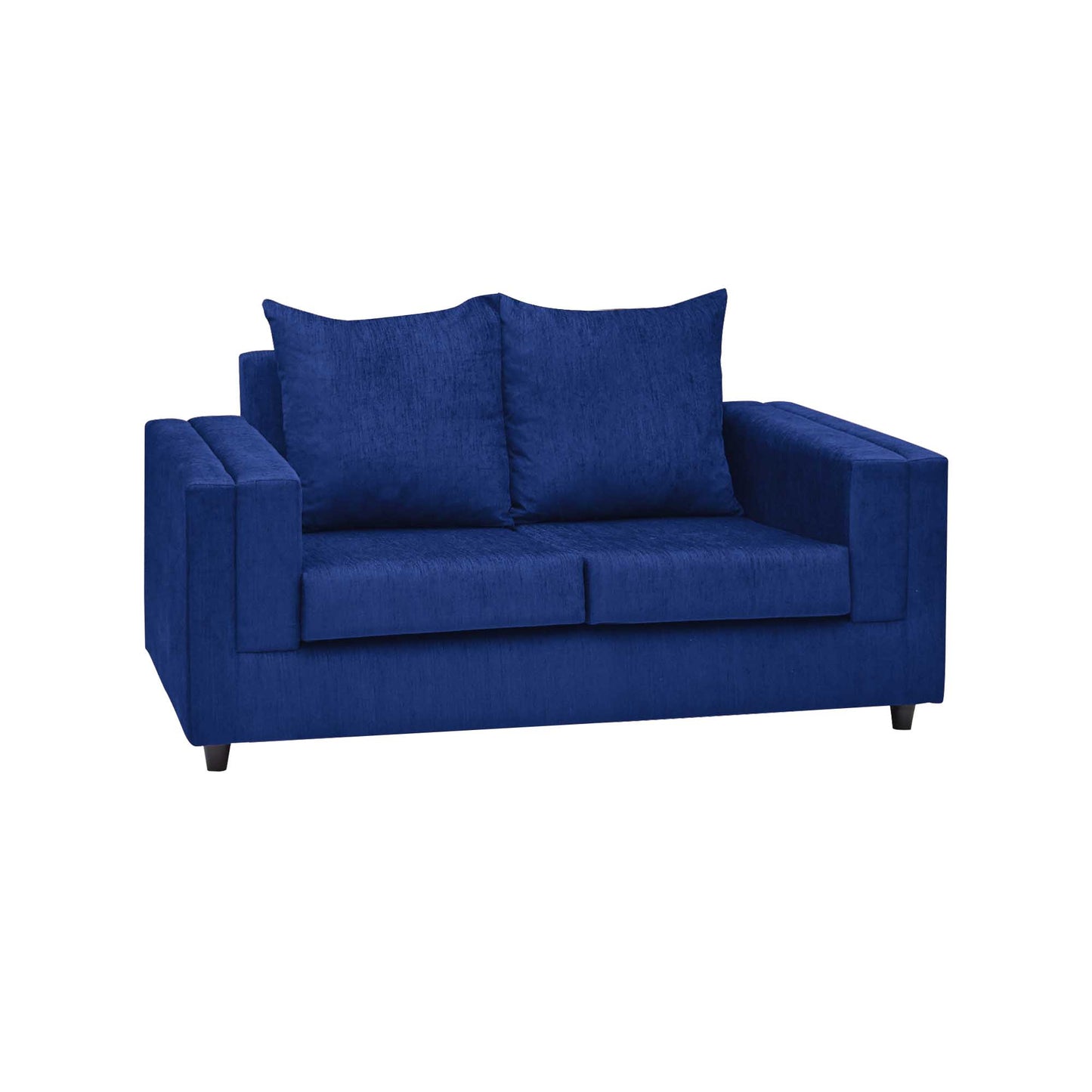 Perri Cushion Back Fabric Sofa - Navy Blue