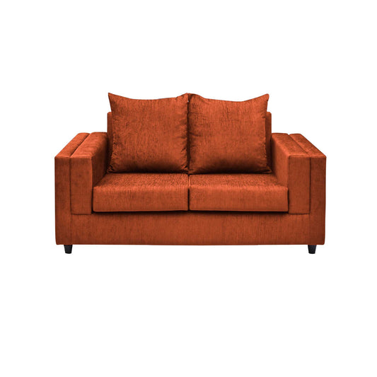 Perri Cushion Back Fabric Sofa - Dark Orange