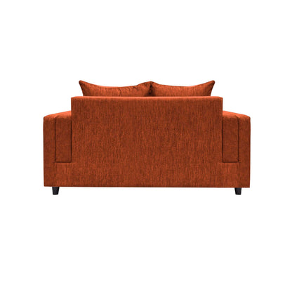 Perri Cushion Back Fabric Sofa - Dark Orange