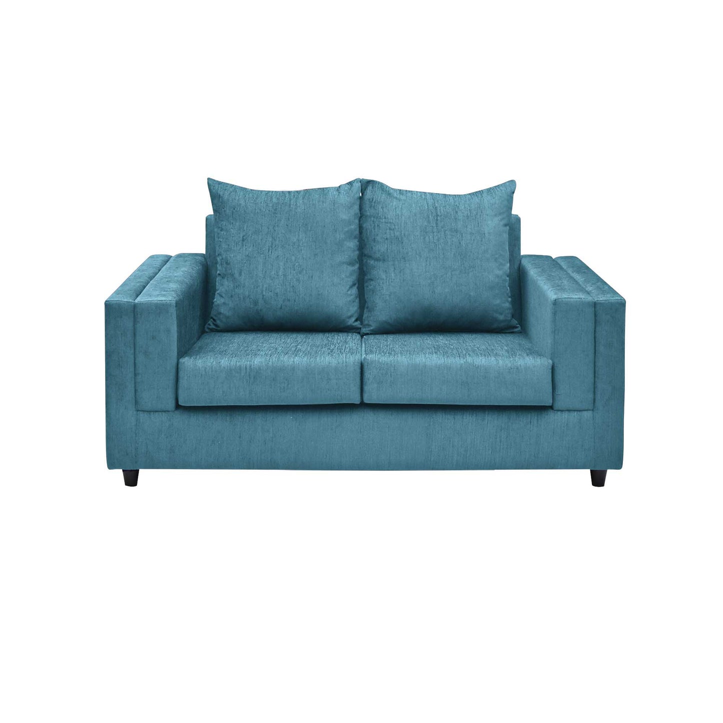 Perri Cushion Back Fabric Sofa - Teal  Blue