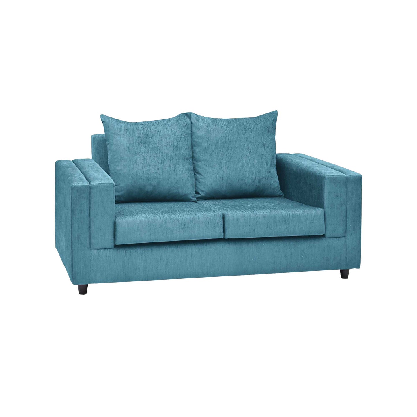 Perri Cushion Back Fabric Sofa - Teal  Blue