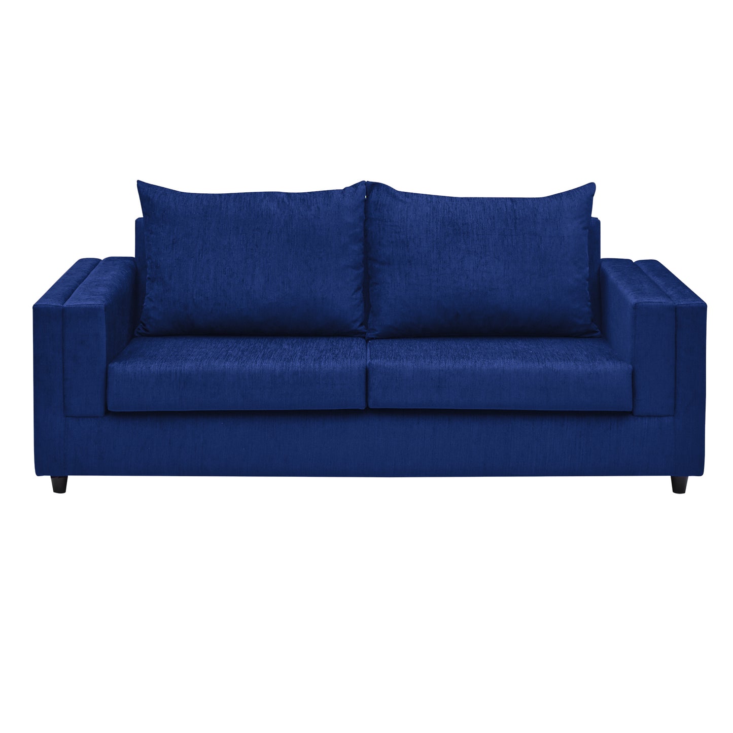 Perri Cushion Back Fabric Sofa - Navy Blue