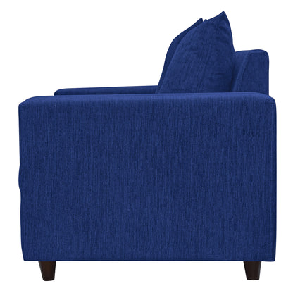 Perri Cushion Back Fabric Sofa - Navy Blue