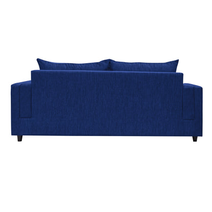 Perri Cushion Back Fabric Sofa - Navy Blue