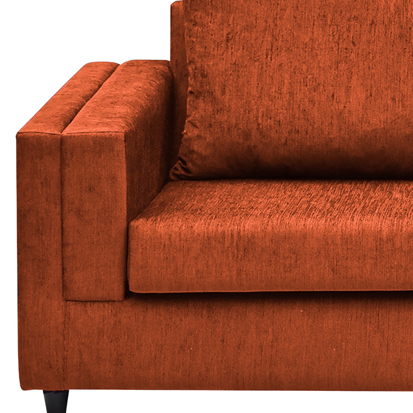 Perri Cushion Back Fabric Sofa - Dark Orange