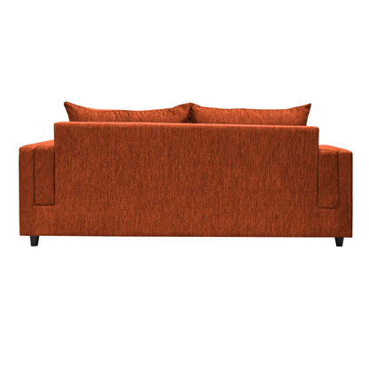 Perri Cushion Back Fabric Sofa - Dark Orange