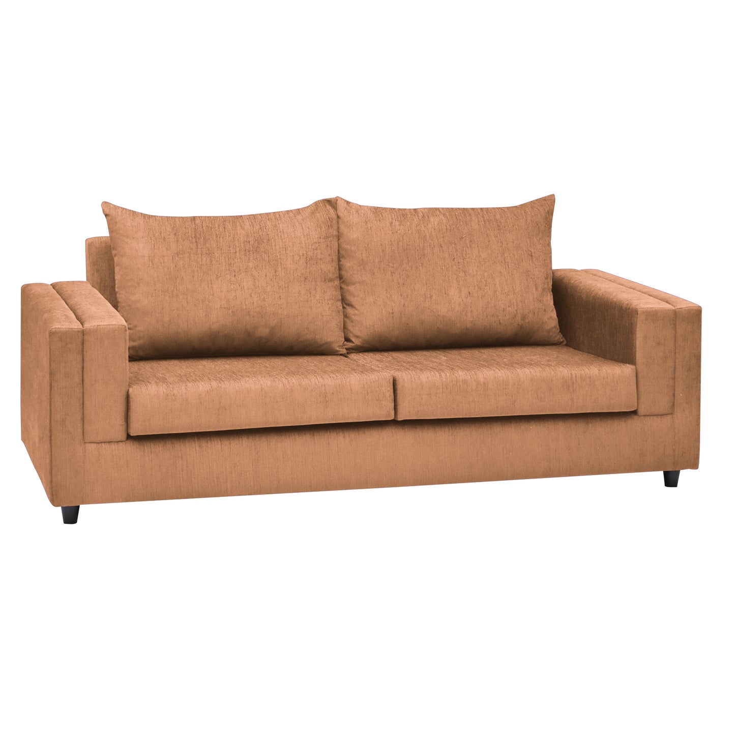 Perri Cushion Back Fabric Sofa - Fawn