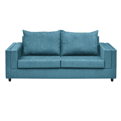 Perri Cushion Back Fabric Sofa - Teal  Blue