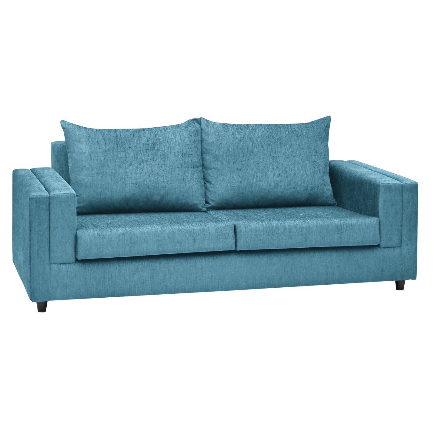 Perri Cushion Back Fabric Sofa - Teal  Blue