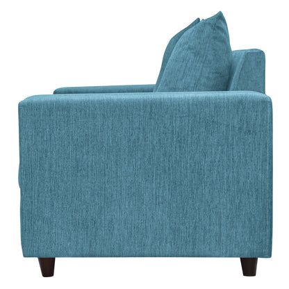 Perri Cushion Back Fabric Sofa - Teal  Blue