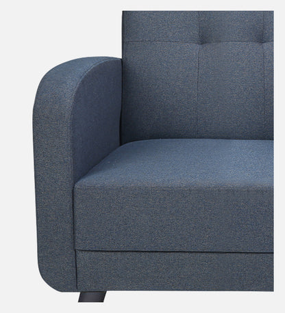 Xena Tufted Back Fabric Sofa- Blue