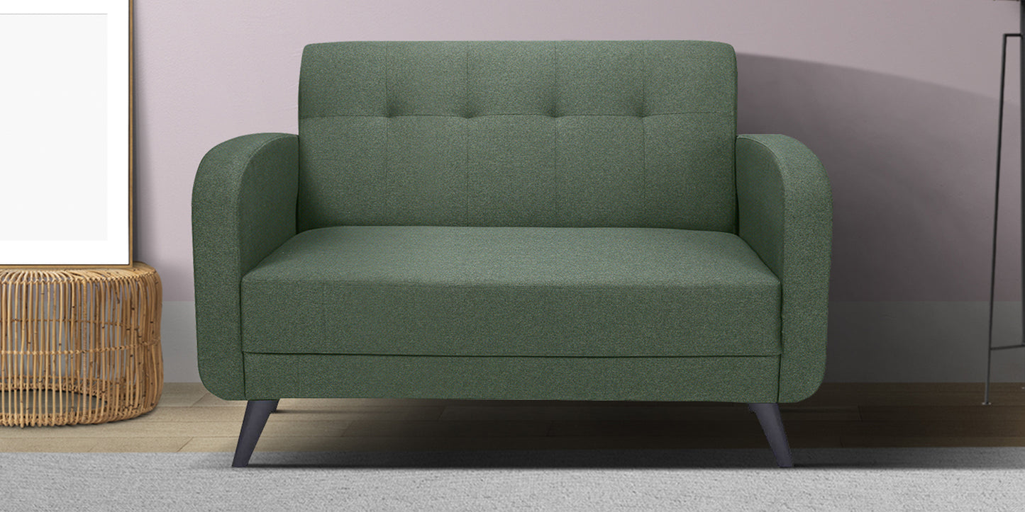 Xena Tufted Back Fabric Sofa- Green