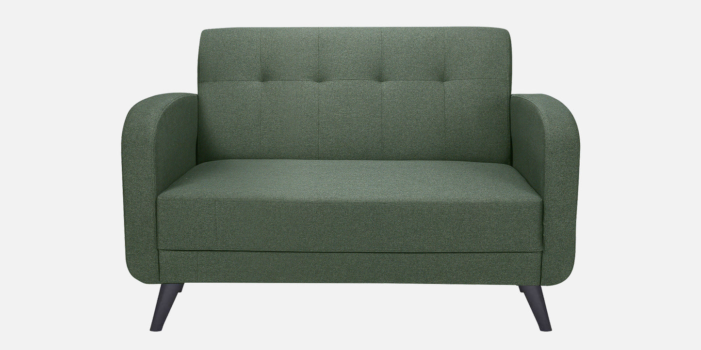 Xena Tufted Back Fabric Sofa- Green