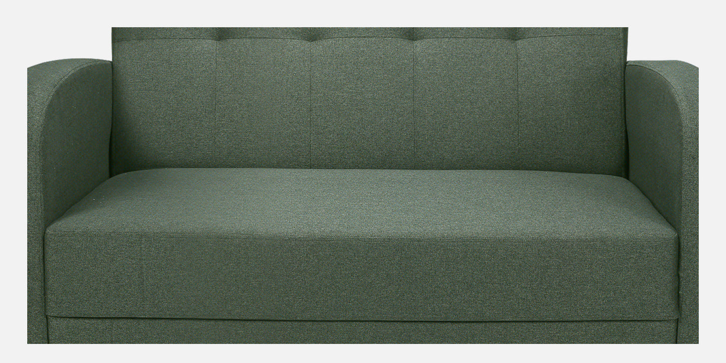 Xena Tufted Back Fabric Sofa- Green