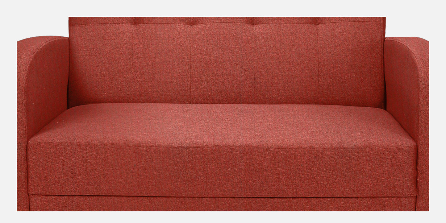 Xena Tufted Back Fabric Sofa- Rust