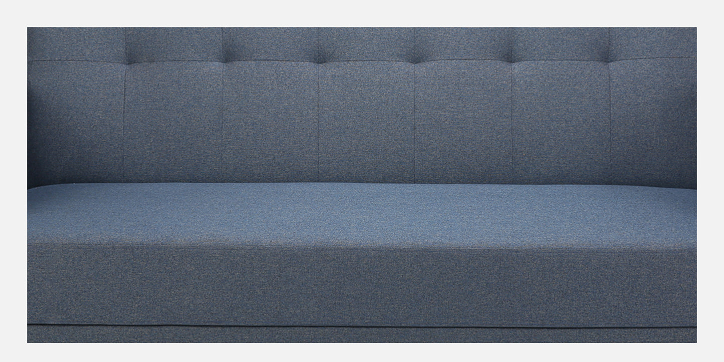 Xena Tufted Back Fabric Sofa- Blue