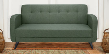 Xena Tufted Back Fabric Sofa- Green