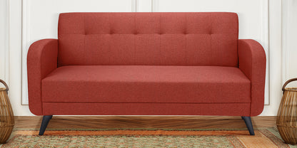 Xena Tufted Back Fabric Sofa- Rust