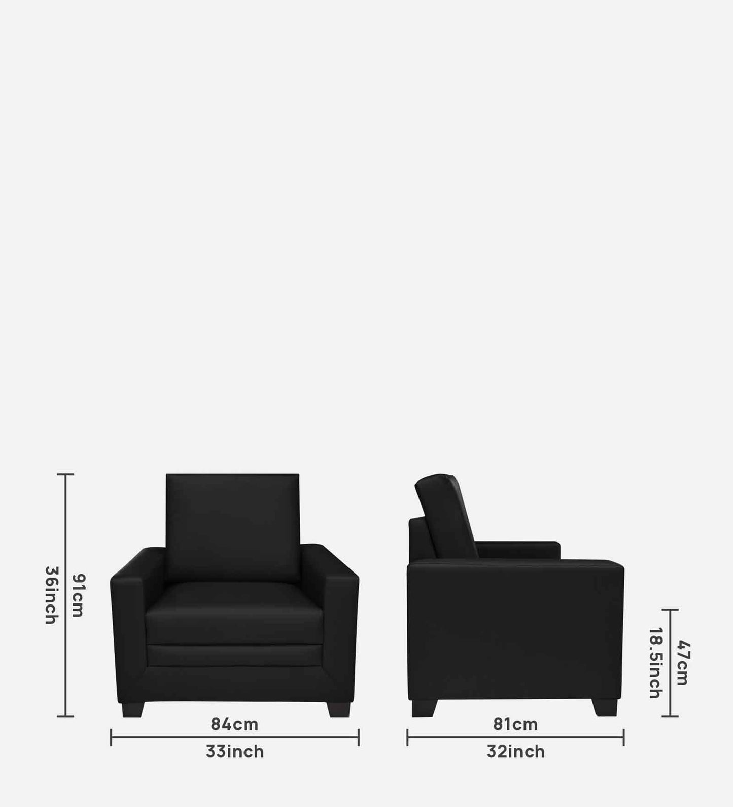 Ryan Leatherette Sofa - Black