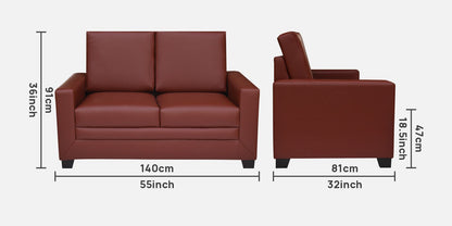 Ryan Leatherette Sofa - Wine Red