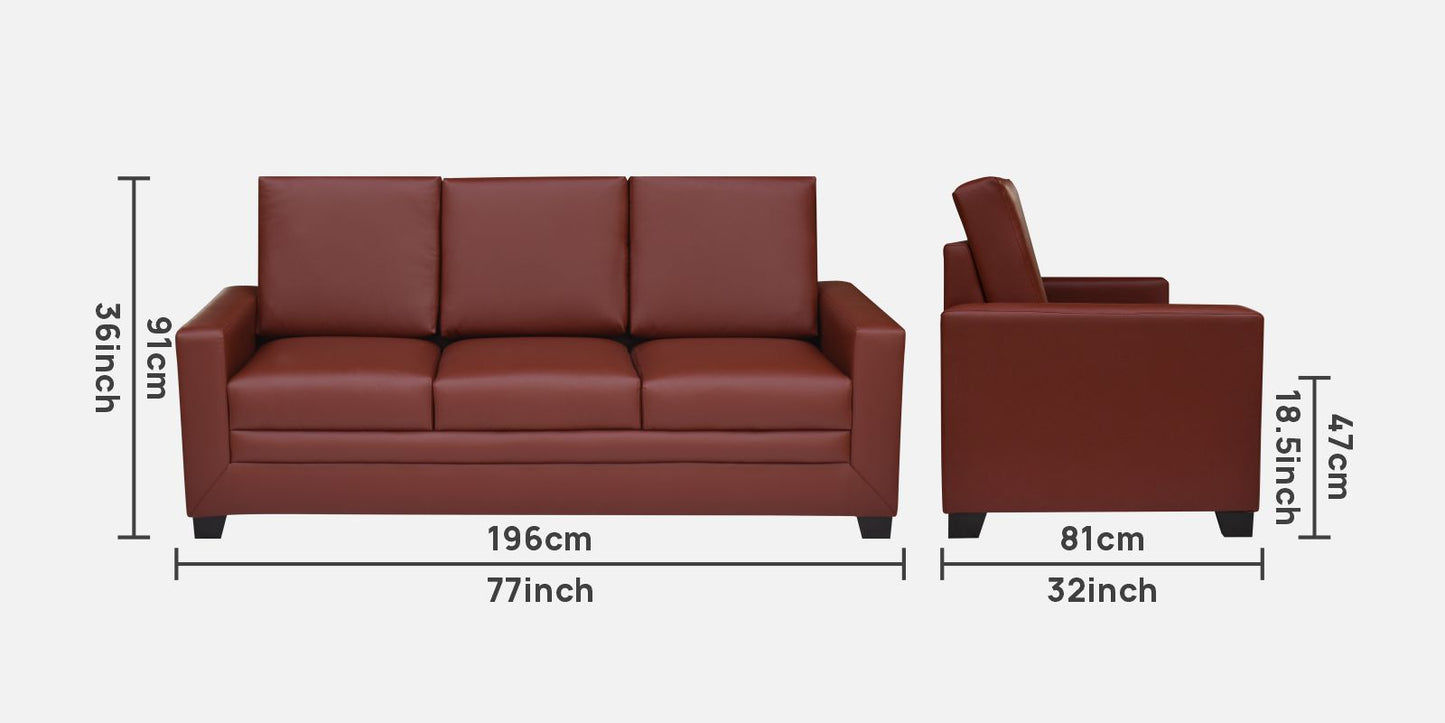 Ryan Leatherette Sofa - Wine Red