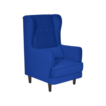 Mabel Tufted Wing Chair Solid Wood Living Room Chair - Blue