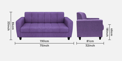 Laura Quilted Back Fabric Sofa - Purple