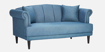 Davian Quilted Back 2 Seater Fabric Sofa - Blue