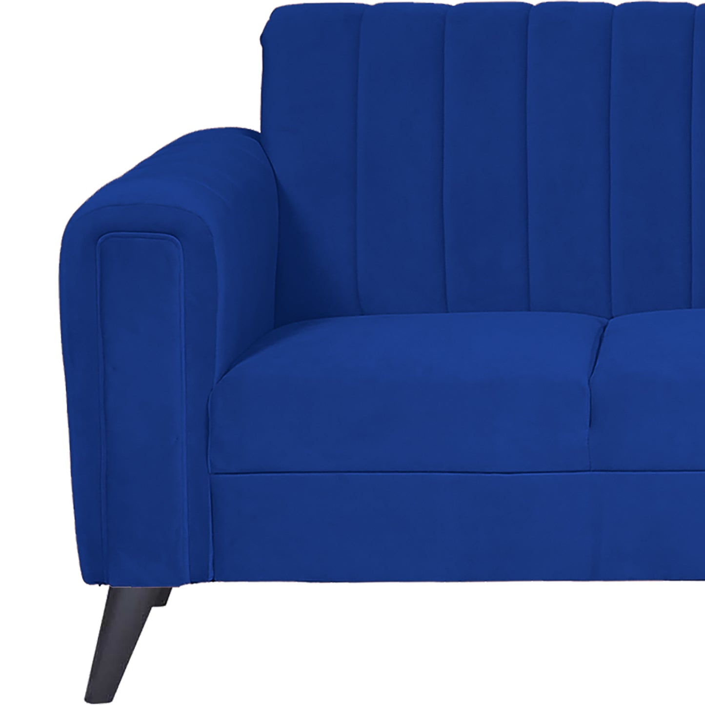 Mabel Three Seater Quilted Back Sofa Fabric 3 Seater Sofa - Blue