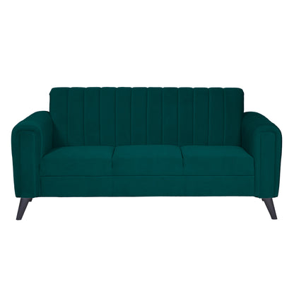 Mabel Three Seater Quilted Back Sofa Fabric 3 Seater Sofa - Green