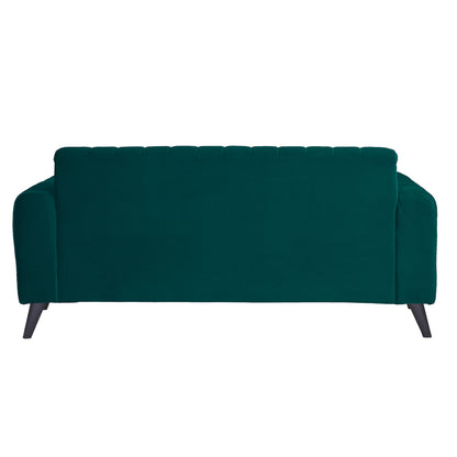 Mabel Three Seater Quilted Back Sofa Fabric 3 Seater Sofa - Green