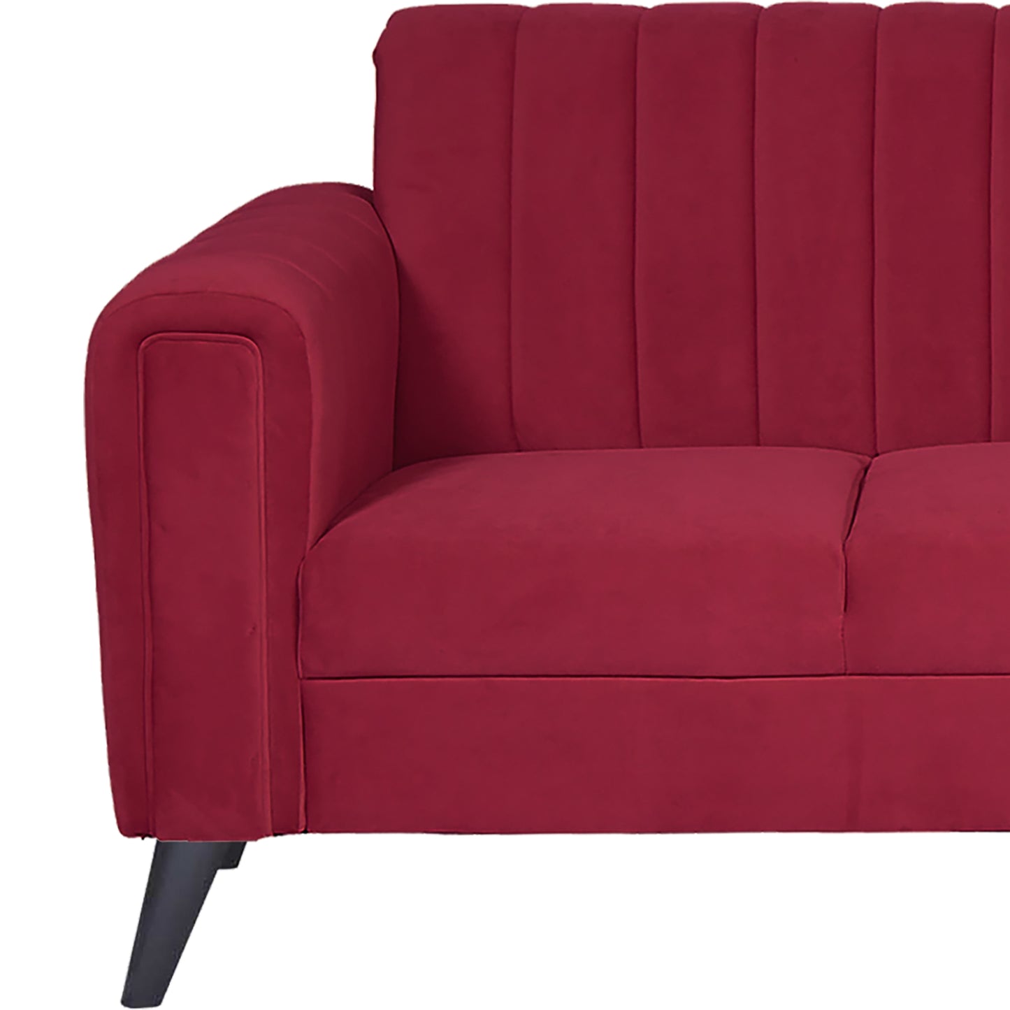 Mabel Three Seater Quilted Back Sofa Fabric 3 Seater Sofa - Maroon