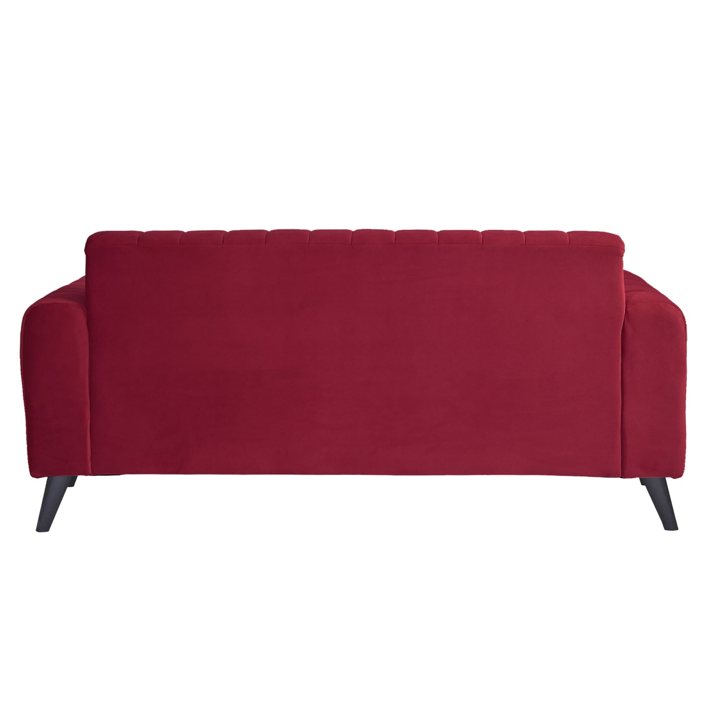 Mabel Three Seater Quilted Back Sofa Fabric 3 Seater Sofa - Maroon